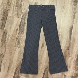 Betabrand Navy Blue Gray Printed Pattered Bootcut Stretch Work Office Pants SP